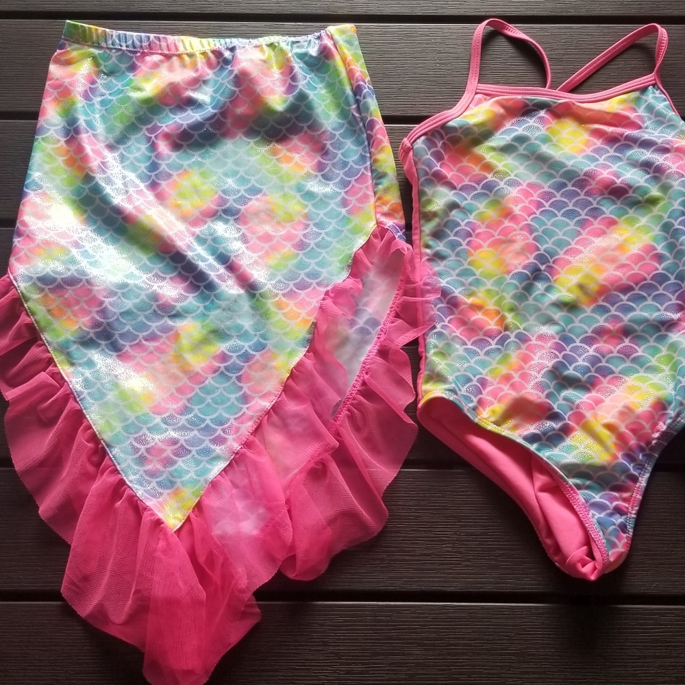 Girls mermaid bathing suit 6-6x